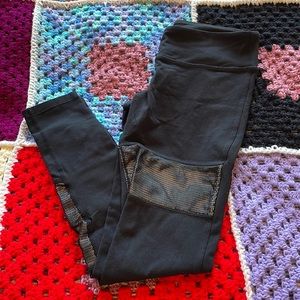 Black color block shimmer Leggings